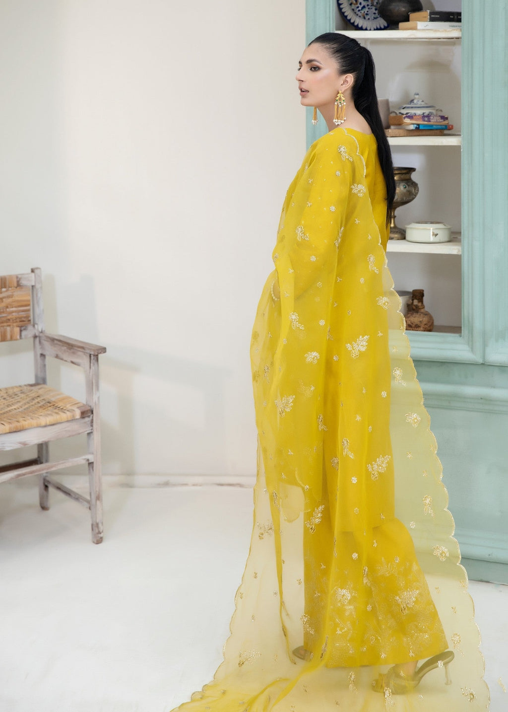 Pehnawa By Bin Akram’s Greenish Blush Silk Women 3pcs