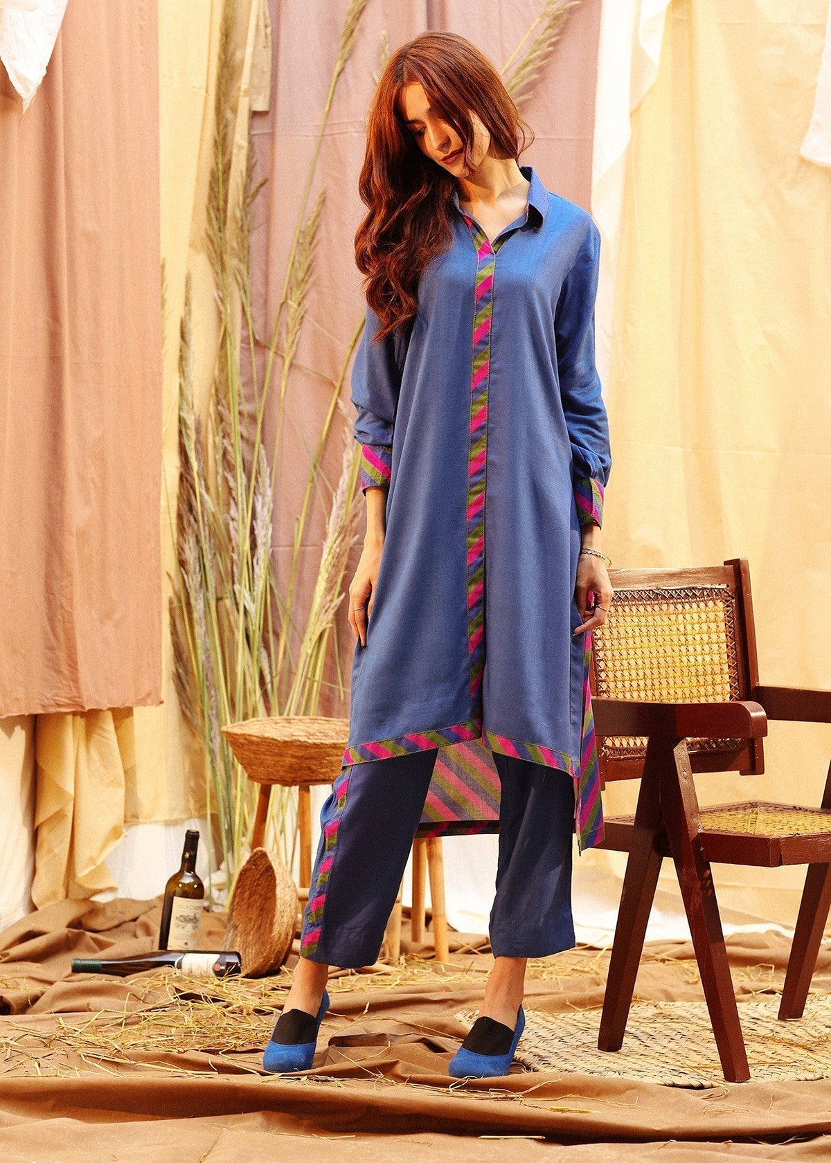 Aster Long Button Women 2pcs