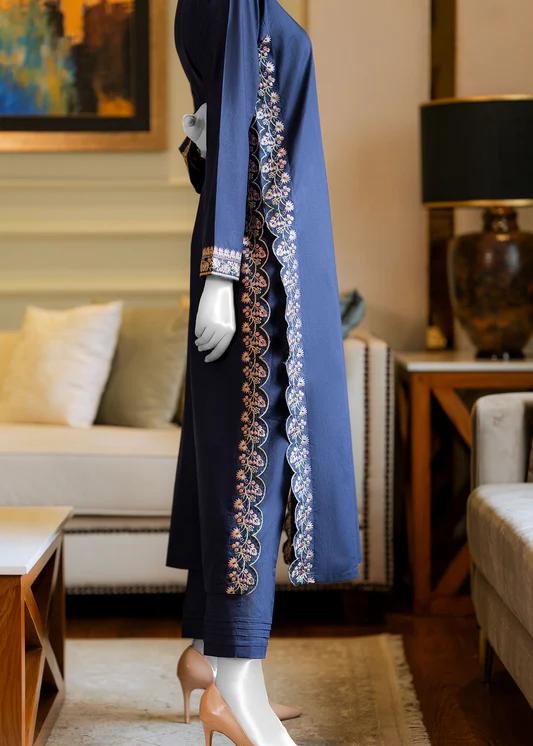 Zaira and Mahnoor Blue/ Embroidered suit Women 2pcs