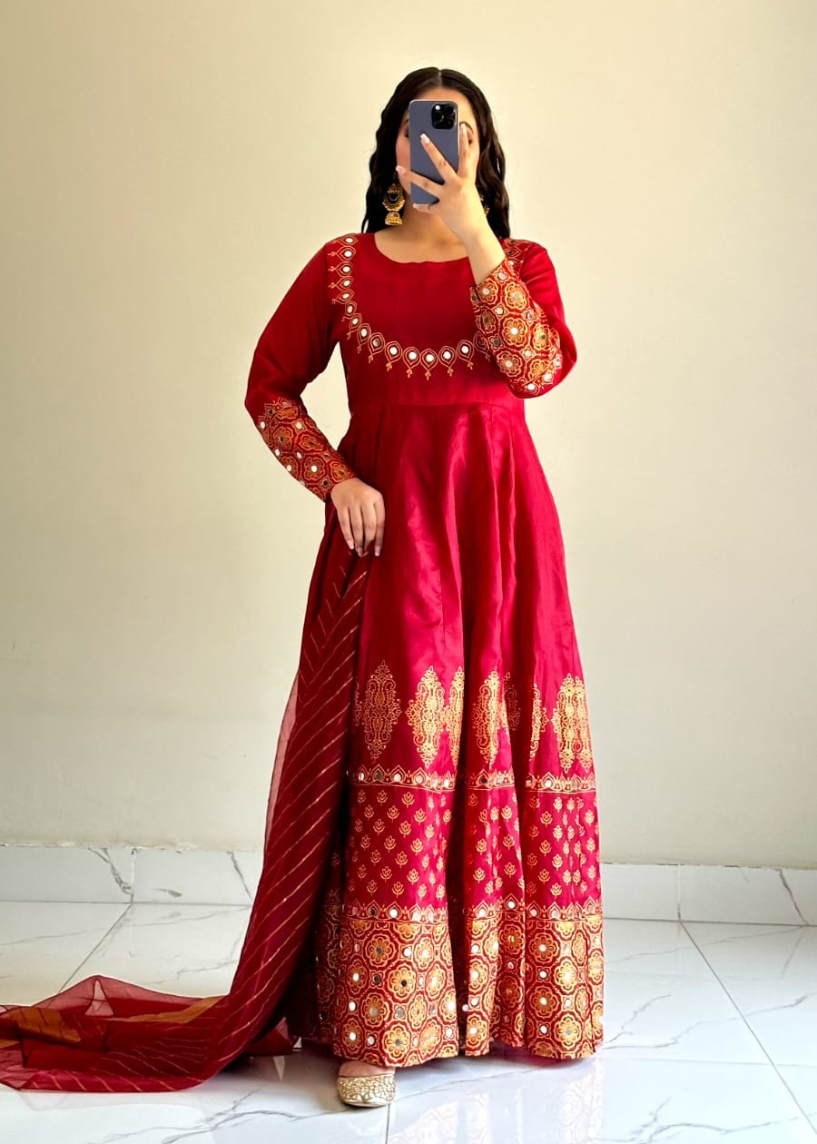 1 Virsapret maroon anar kali Women 3pcs