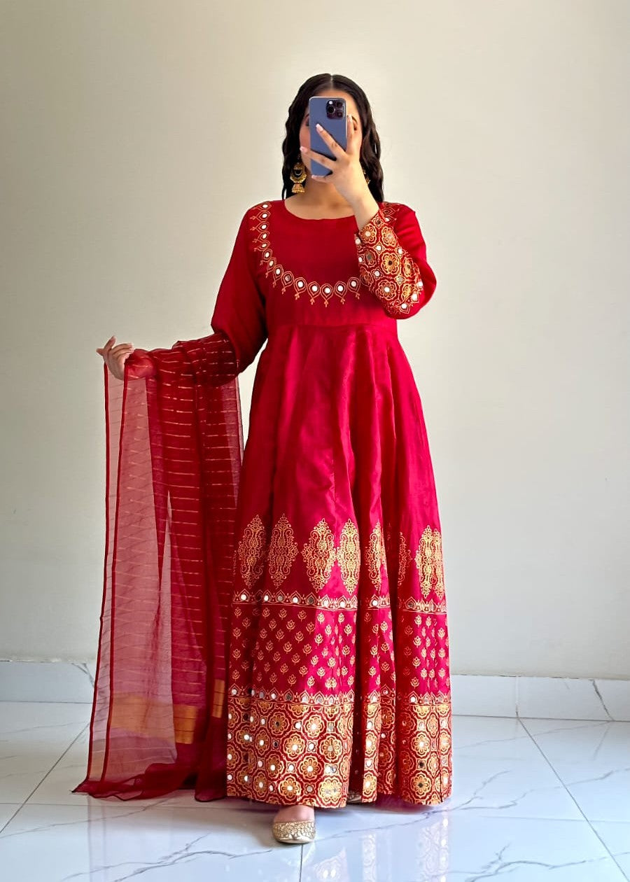 1 Virsapret maroon anar kali Women 3pcs