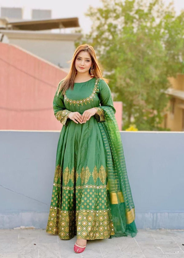 1 Virsapret green anarkali Women 3pcs