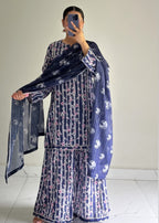 Ayesha B navy blue flapper Women 3pcs