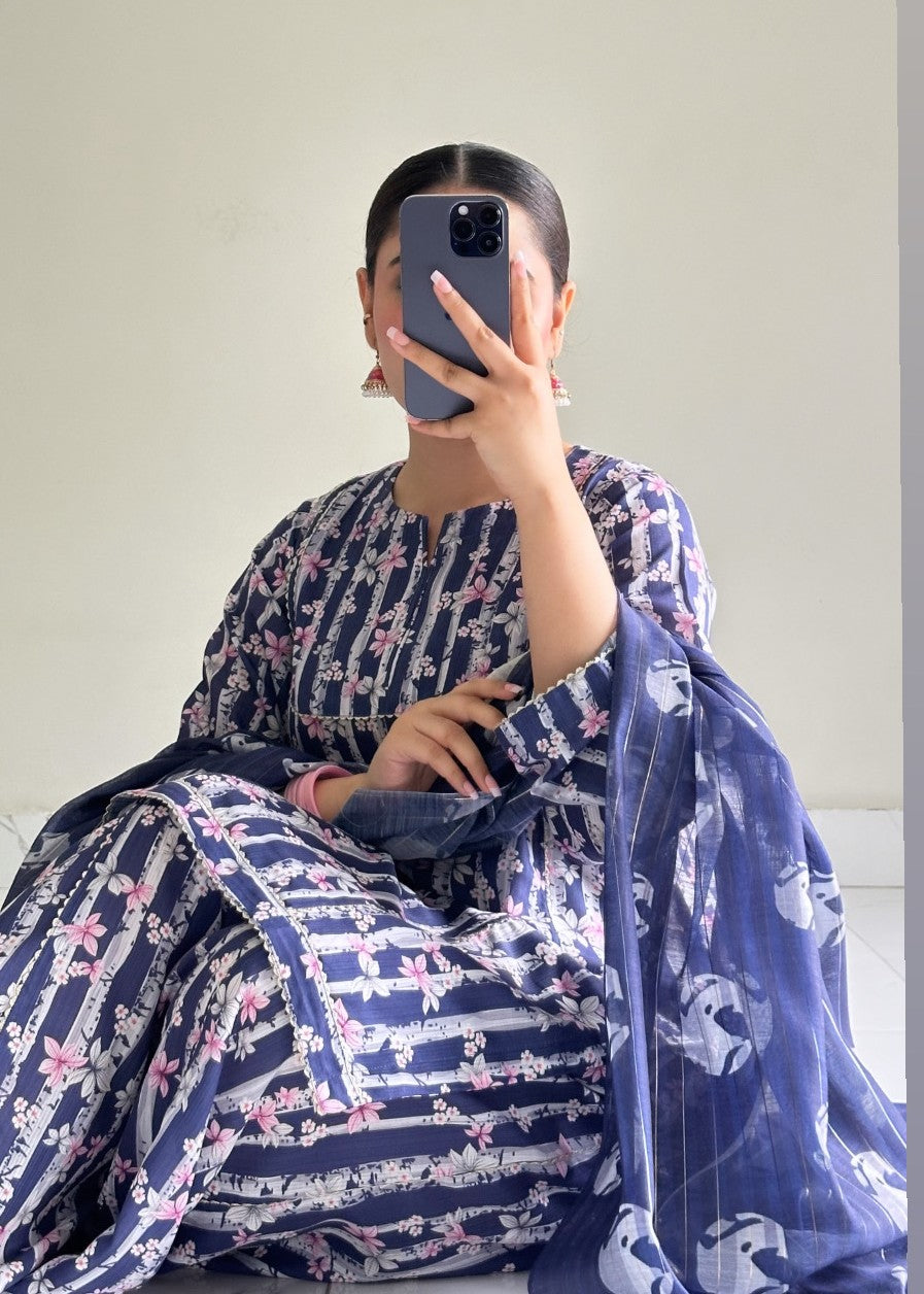 Ayesha B navy blue flapper Women 3pcs