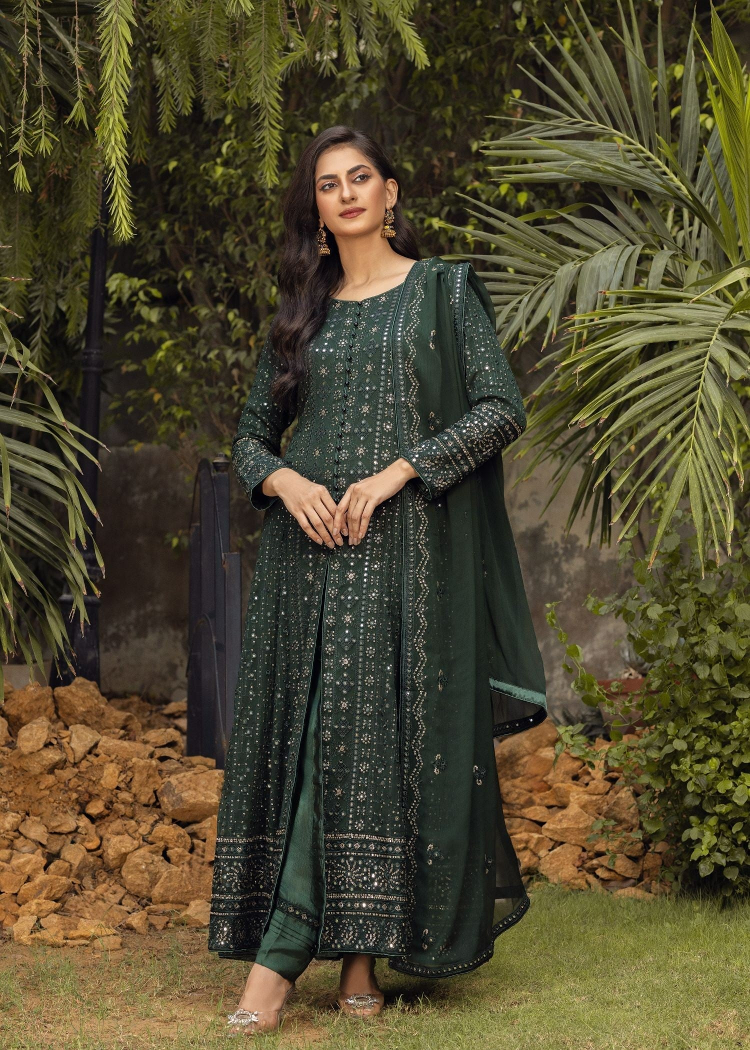 Ayesha Closet Sana Forest Green Women 3pcs