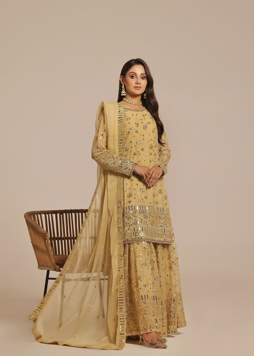 Ayesha Closet Mehndi Gold Touch Women 3pcs