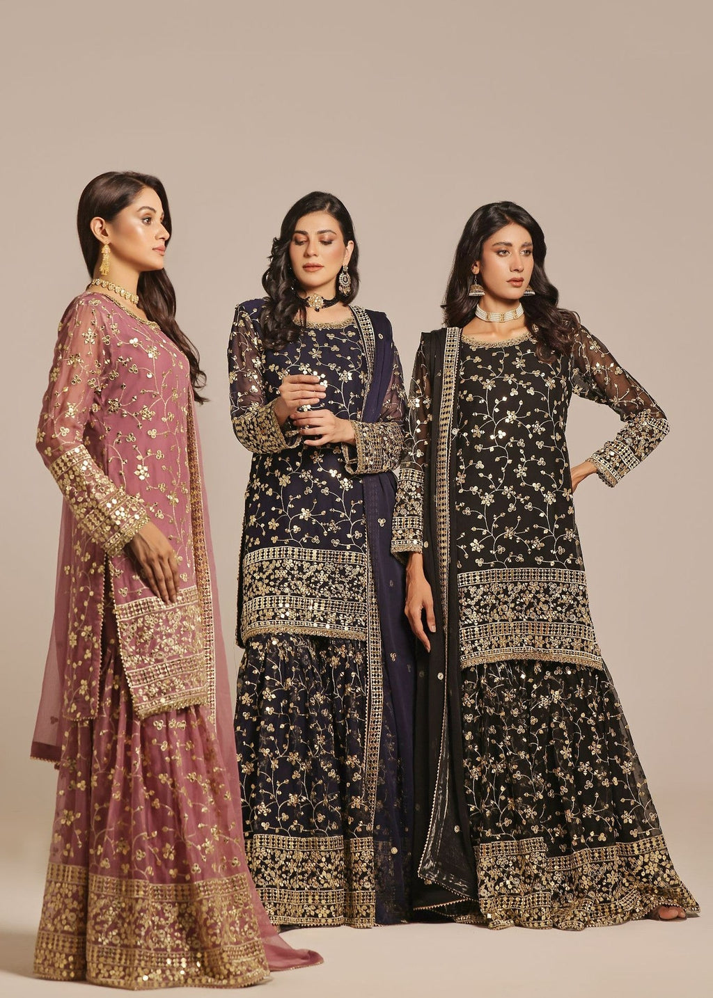 Ayesha Closet Mehndi Darky Blue Women 3pcs