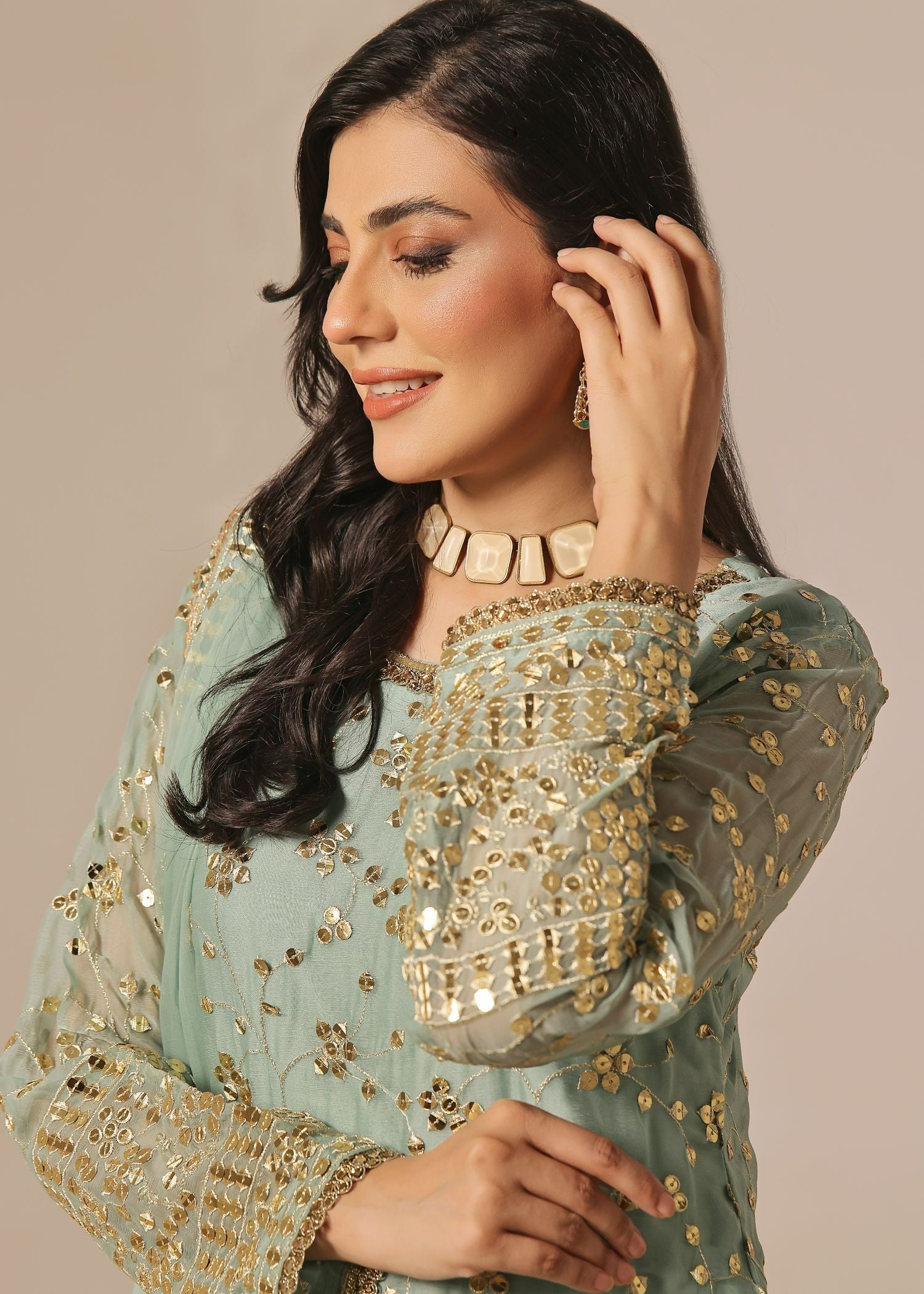 Ayesha Closet Mehndi Mint Green Women 3pcs