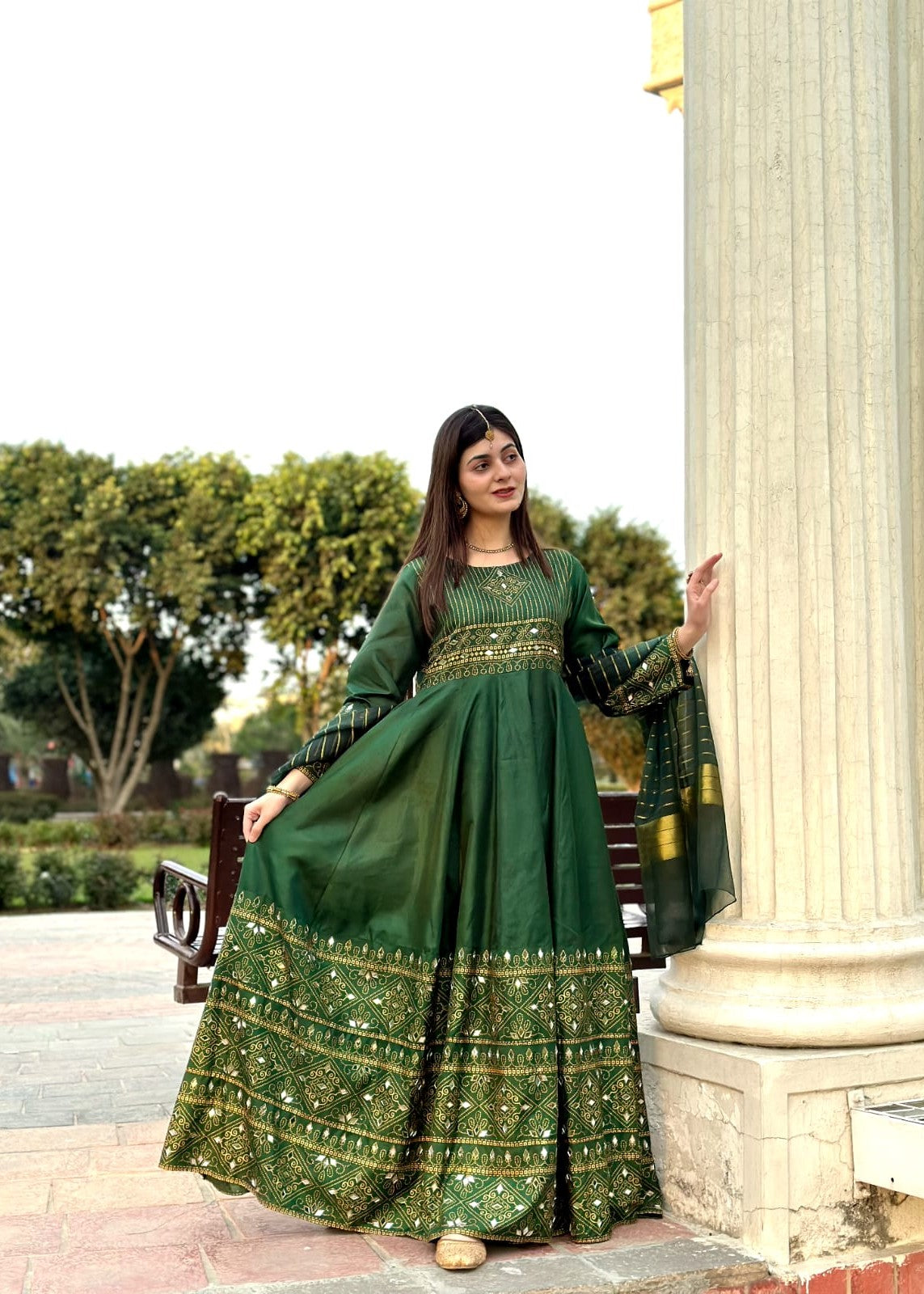 1 Virsapret green gul e rana maxi Women 3pcs