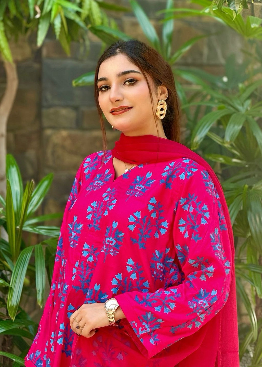 Chaudhary Arts Iris Printed (Pink) Women 2pcs