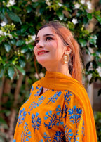 Chaudhary Arts Iris Printed (mustard) Women 2pcs