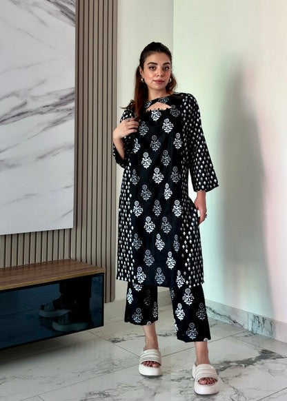 Chaudhary Arts Ace Printed (Black) Women 2pcs