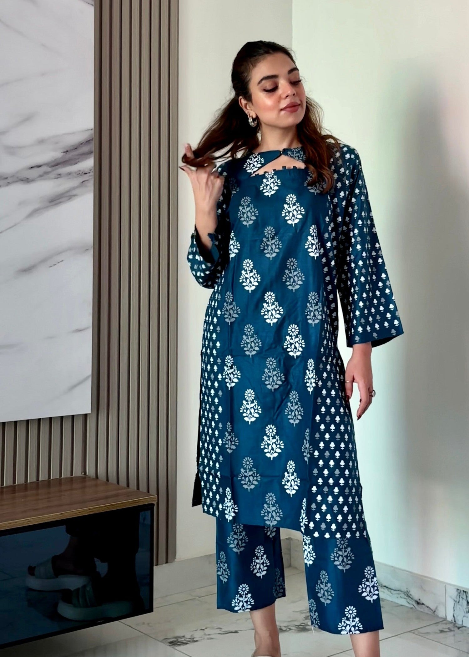 Chaudhary Arts Ace printed (blue) Women 2pcs