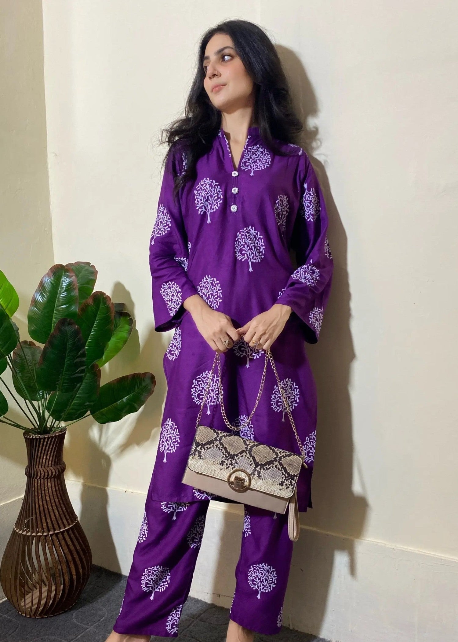 Chaudhary Arts Tree Printed (purple) Women 2pcs