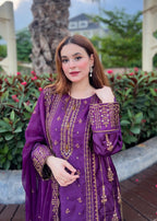 Rangoon Clothing NUREH PLUM SILKEN Women 3pcs