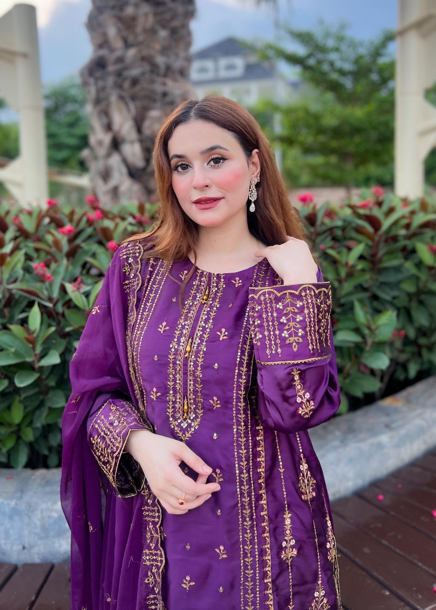 Rangoon Clothing NUREH PLUM SILKEN Women 3pcs