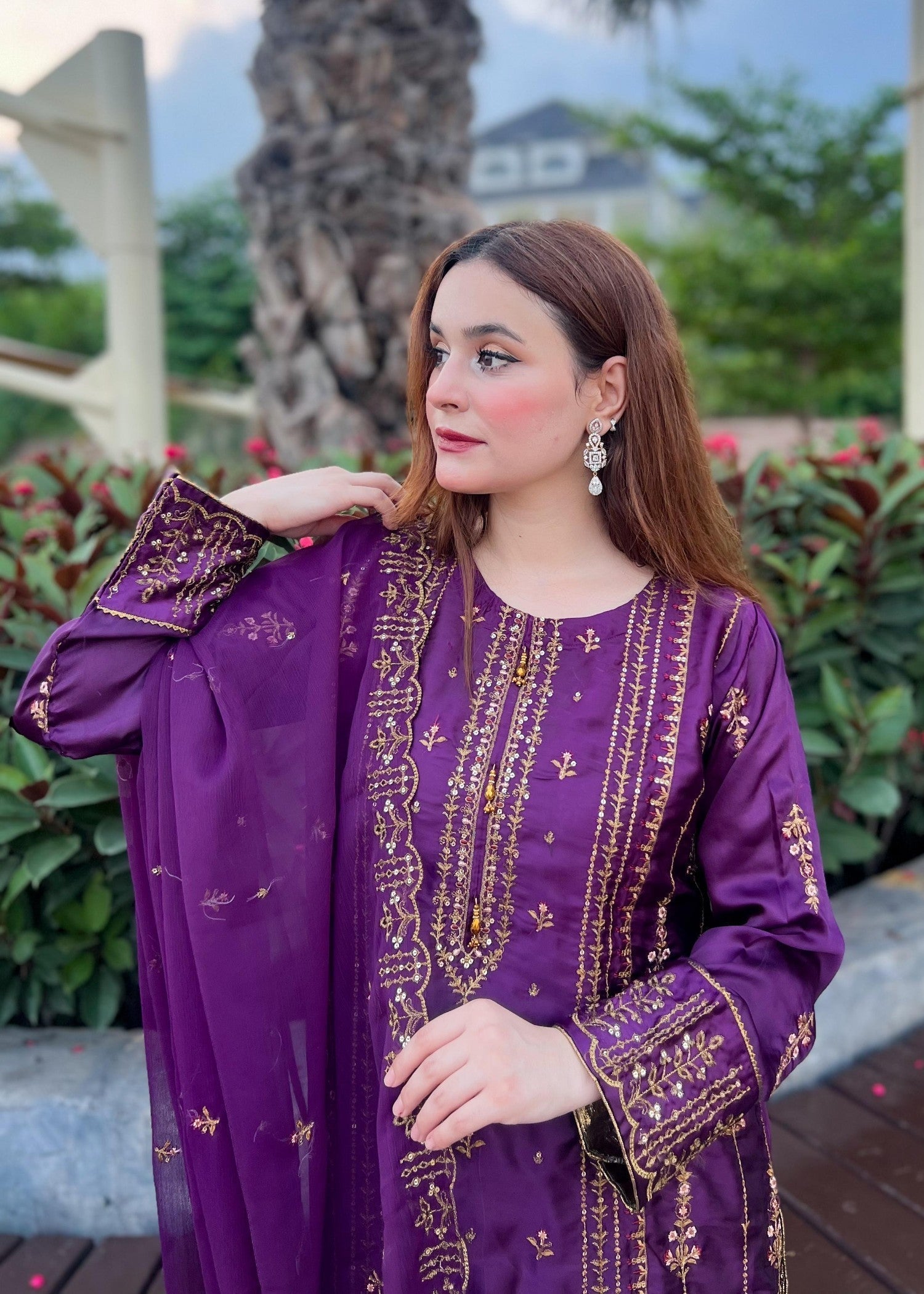 Rangoon Clothing NUREH PLUM SILKEN Women 3pcs