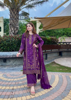 Rangoon Clothing NUREH PLUM SILKEN Women 3pcs