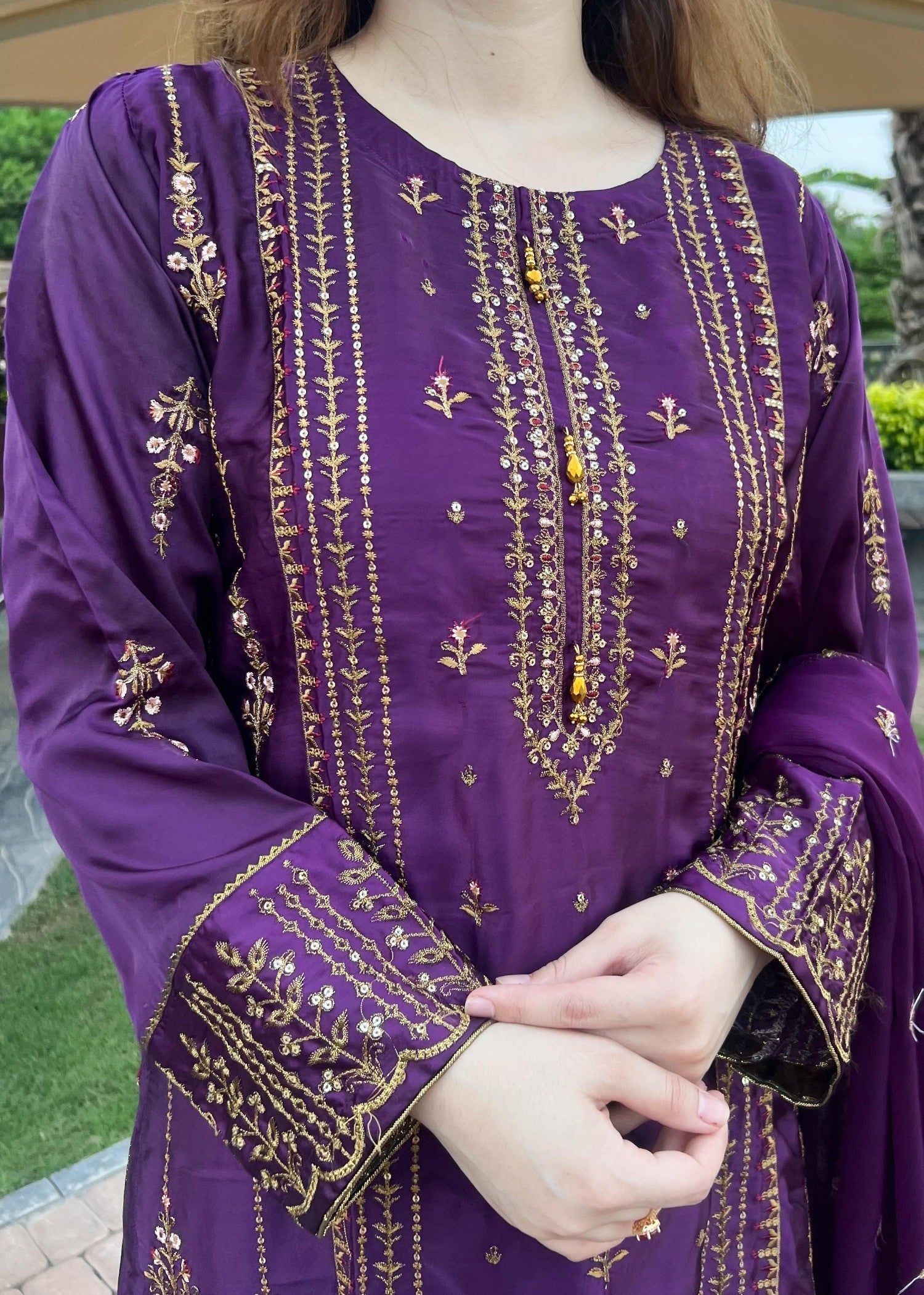 Rangoon Clothing NUREH PLUM SILKEN Women 3pcs