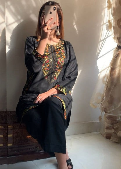 Chaudhary Arts Pocket black embroidered Women 2pcs