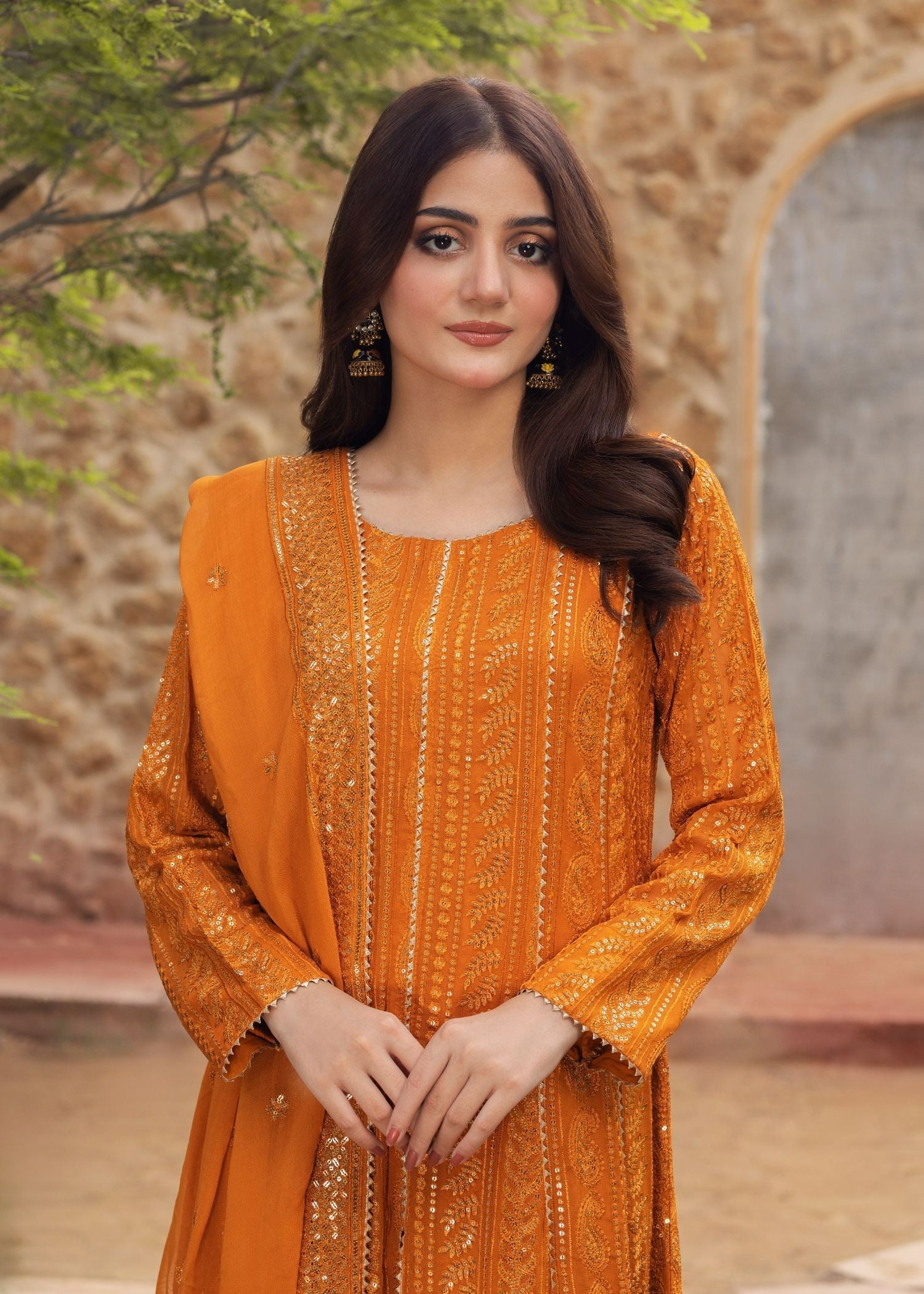 Ayesha Closet Dilkush Orange Secret Women 3pcs
