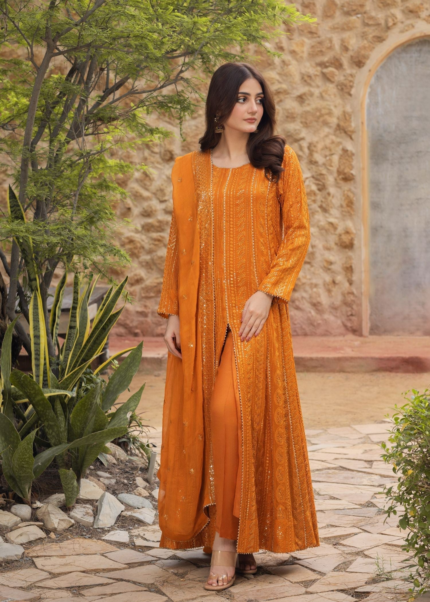 Ayesha Closet Dilkush Orange Secret Women 3pcs