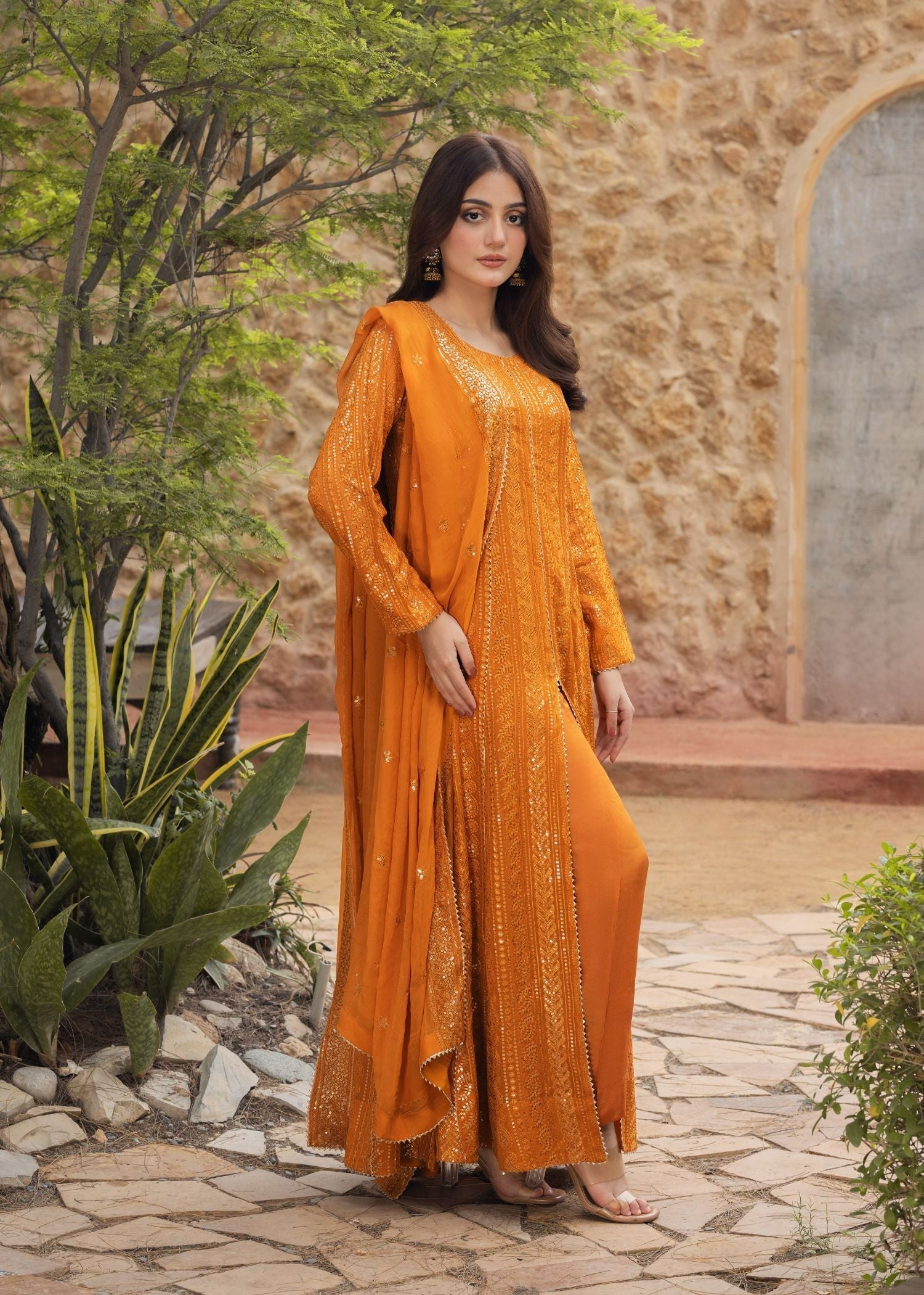 Ayesha Closet Dilkush Orange Secret Women 3pcs