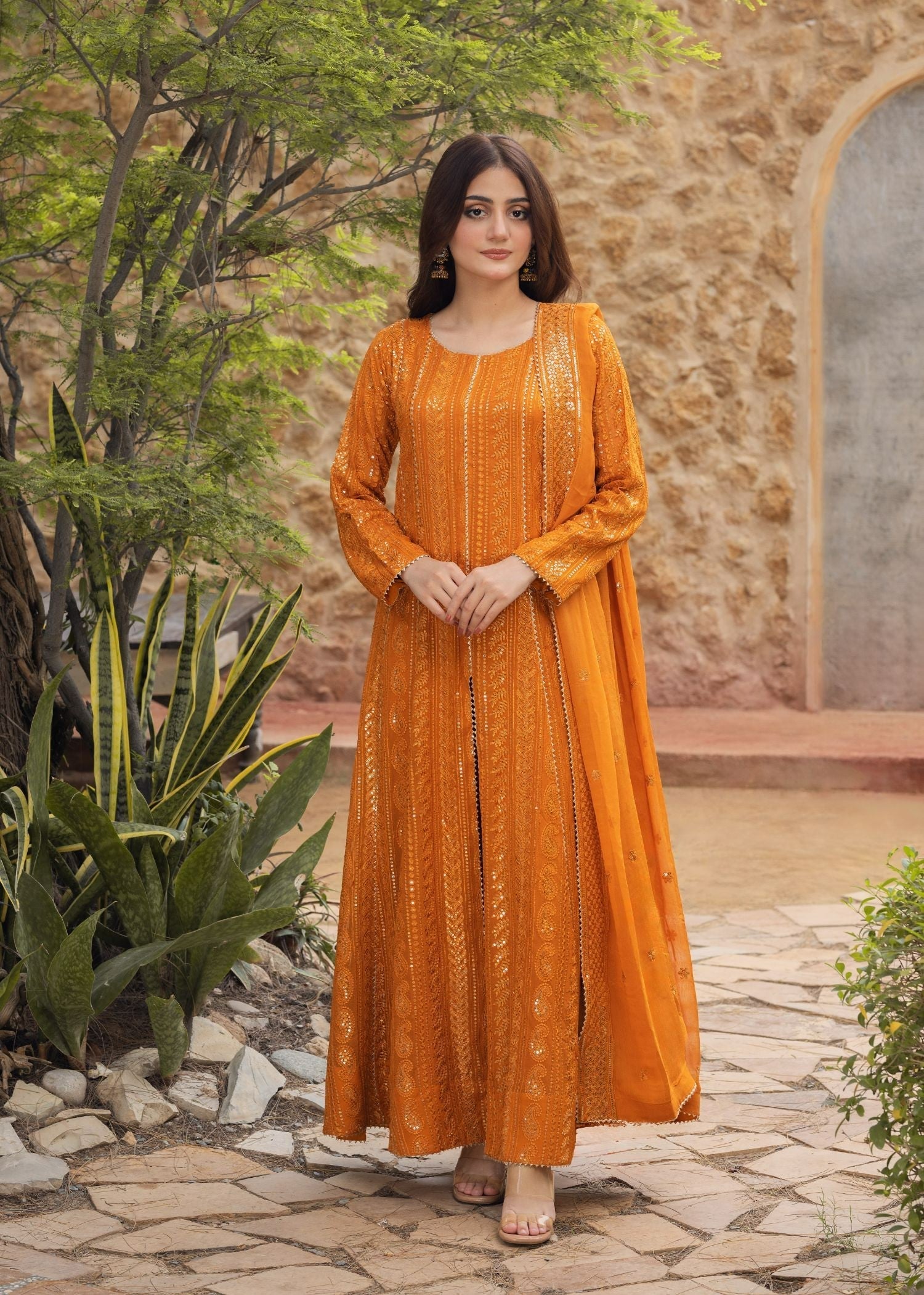Ayesha Closet Dilkush Orange Secret Women 3pcs