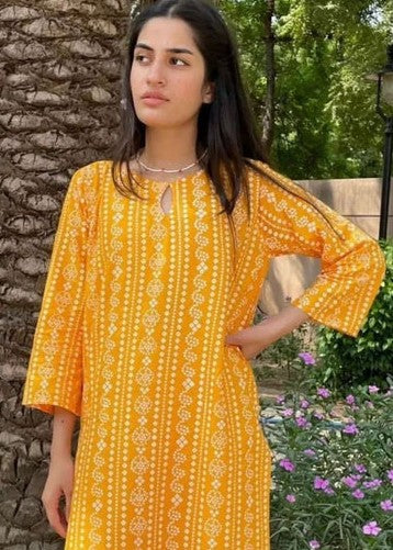 Chaudhary Arts Chunri ( yellow) Women 2pcs