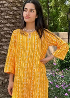 Chaudhary Arts Chunri ( yellow) Women 2pcs