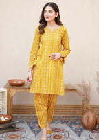 Chaudhary Arts Chunri ( yellow) Women 2pcs