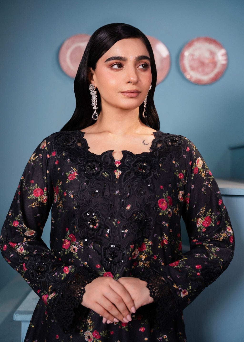 Maroon By Iqra Chaudhry FLORAL BLACK Women 3pcs