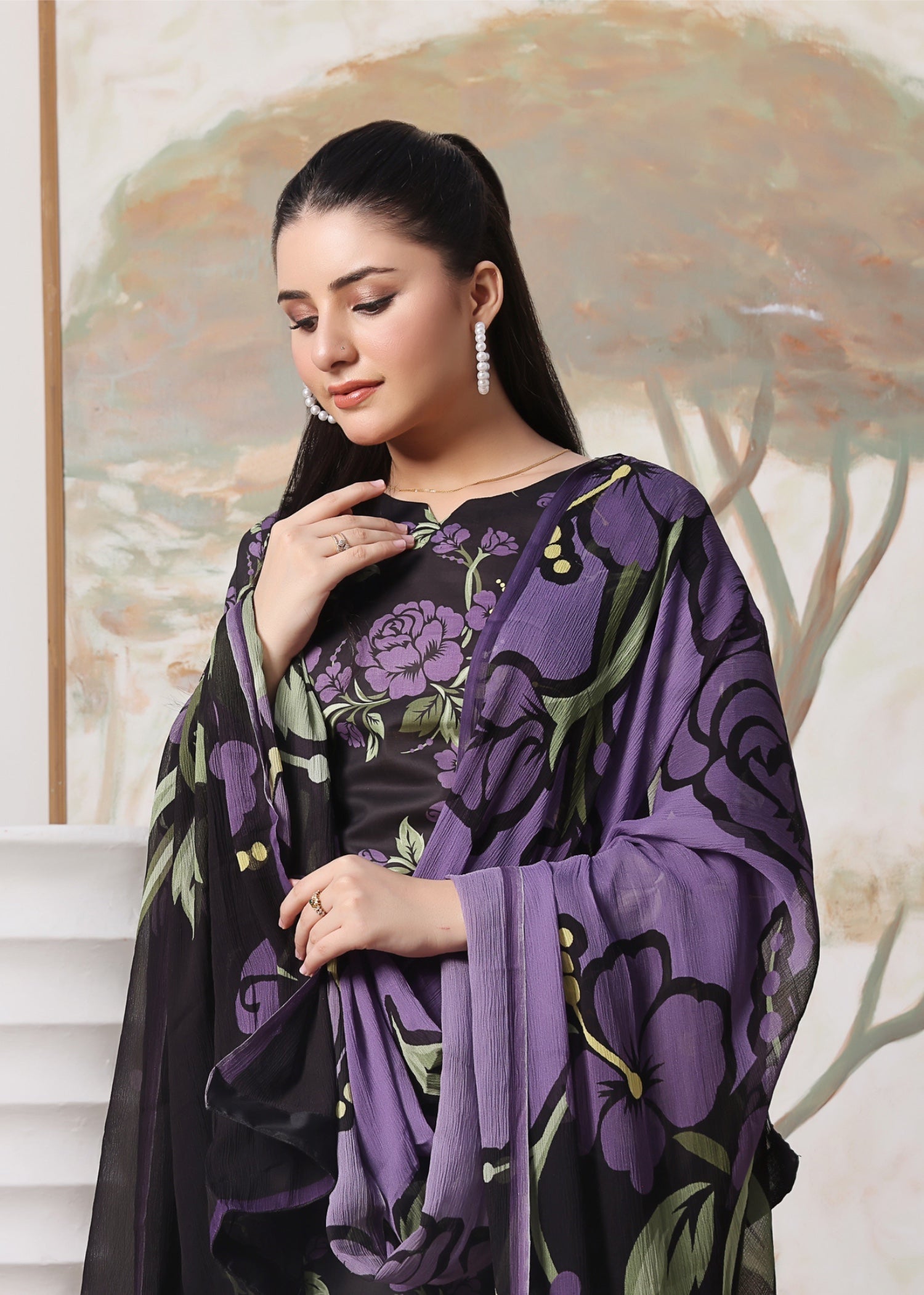 Feathers LAVENDER Women 3pcs