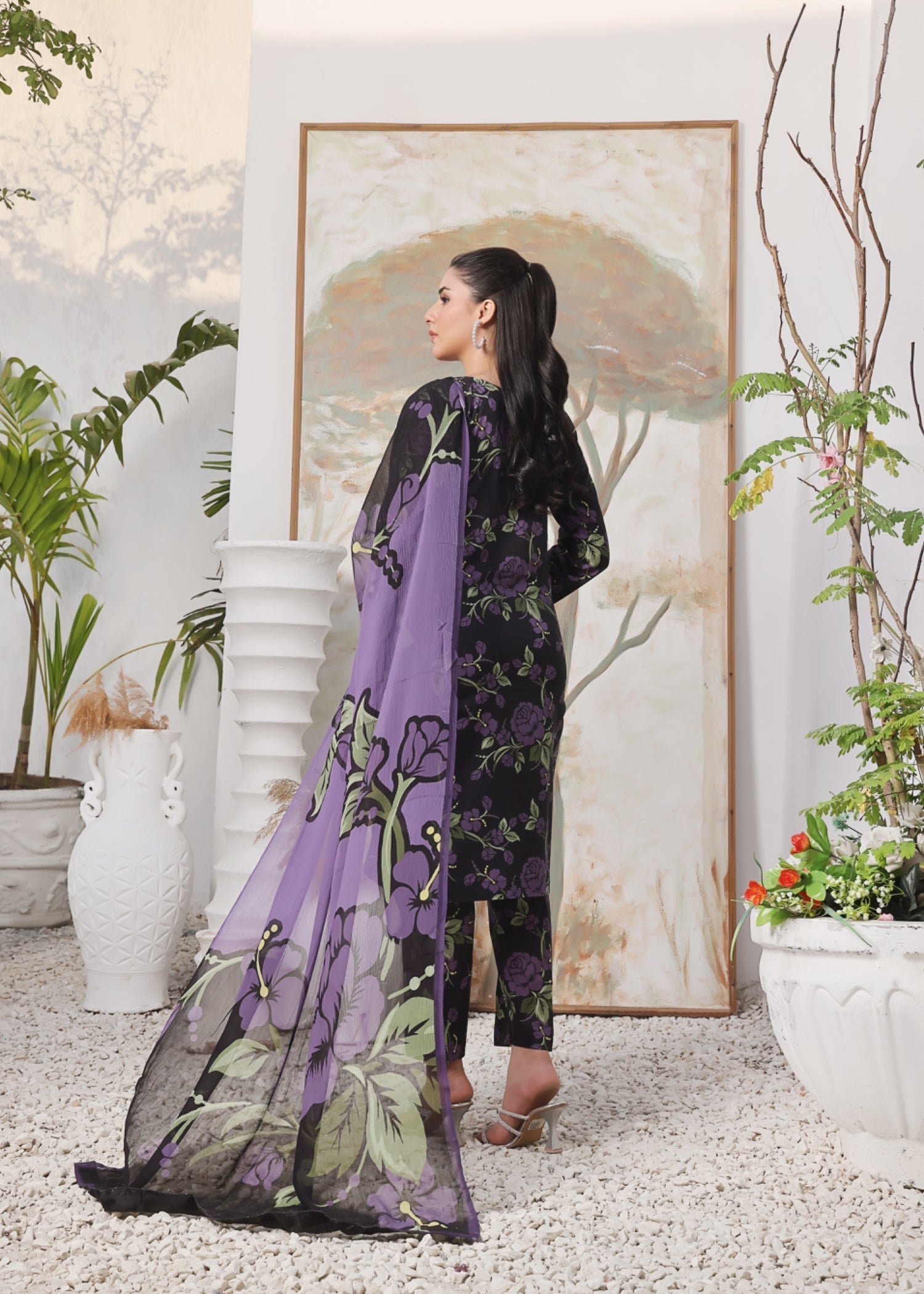 Feathers LAVENDER Women 3pcs