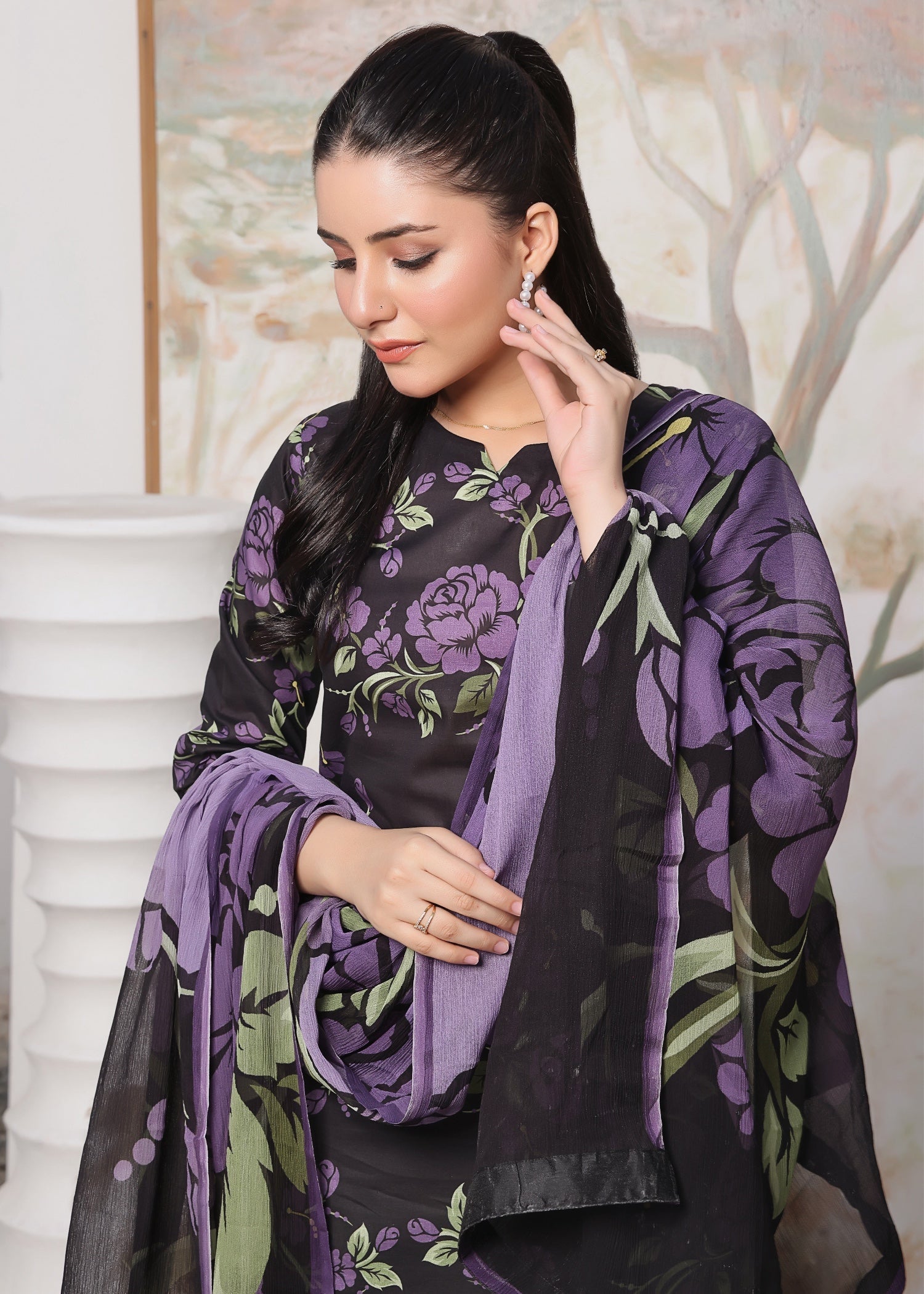 Feathers LAVENDER Women 3pcs