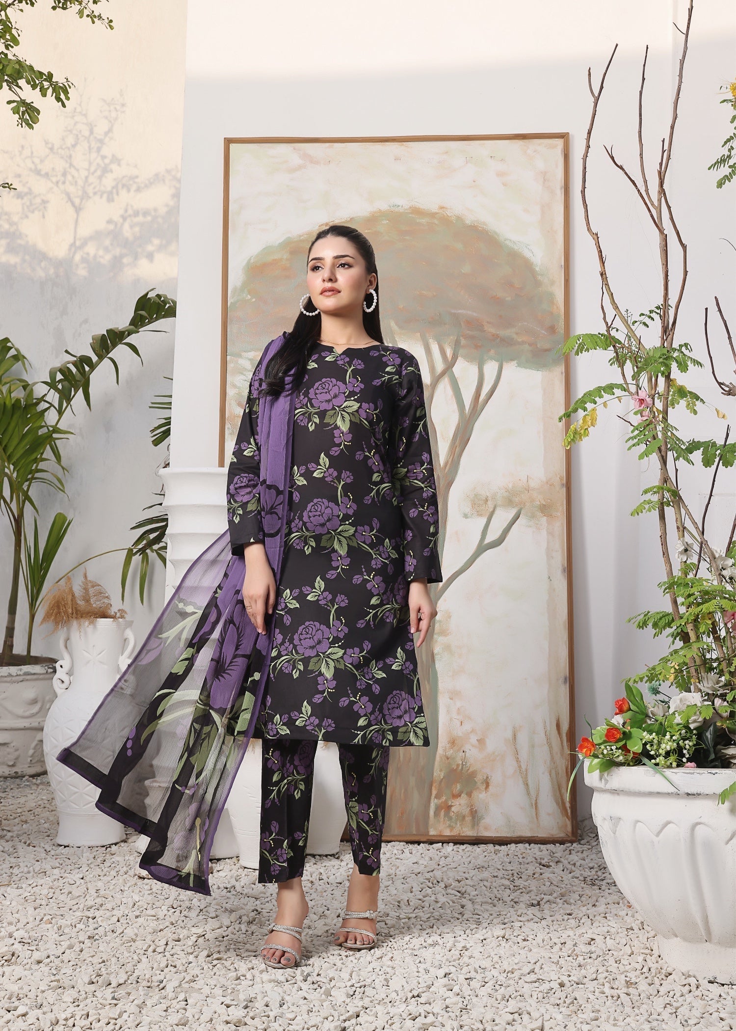 Feathers LAVENDER Women 3pcs