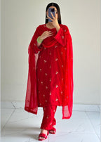 Ayesha B red flower geo Women 3pcs