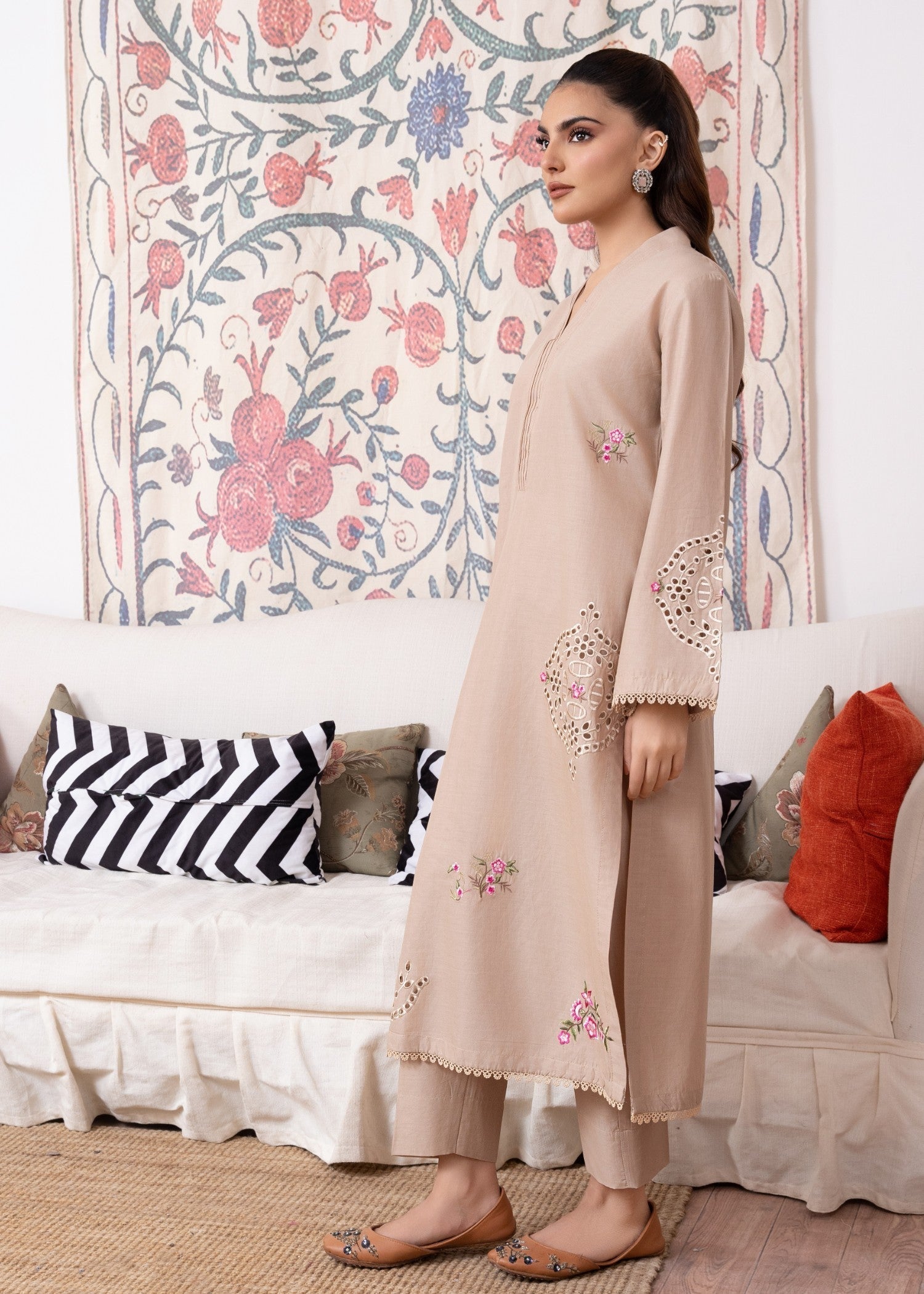 Sahibas By Mirza Wave (Beige) Women 2pcs
