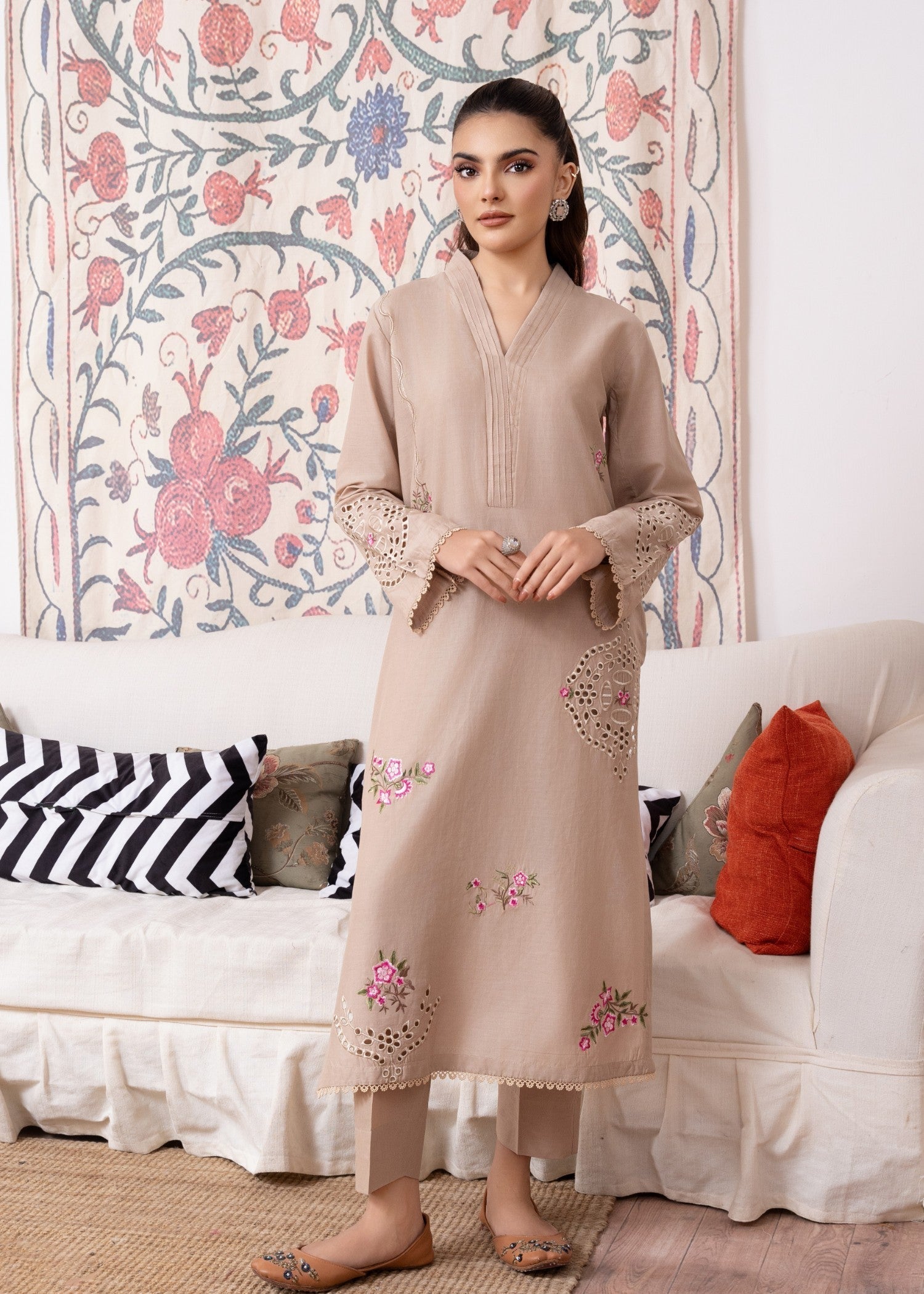 Sahibas By Mirza Wave (Beige) Women 2pcs