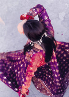 1 Virsapret sheesh mahal in purple Women 3pcs