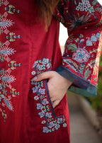 Four Season Boutique Pocket Cotton Red Women 3pcs