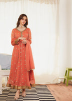 Al-Harir Apparel Mehar Peach Women 3pcs