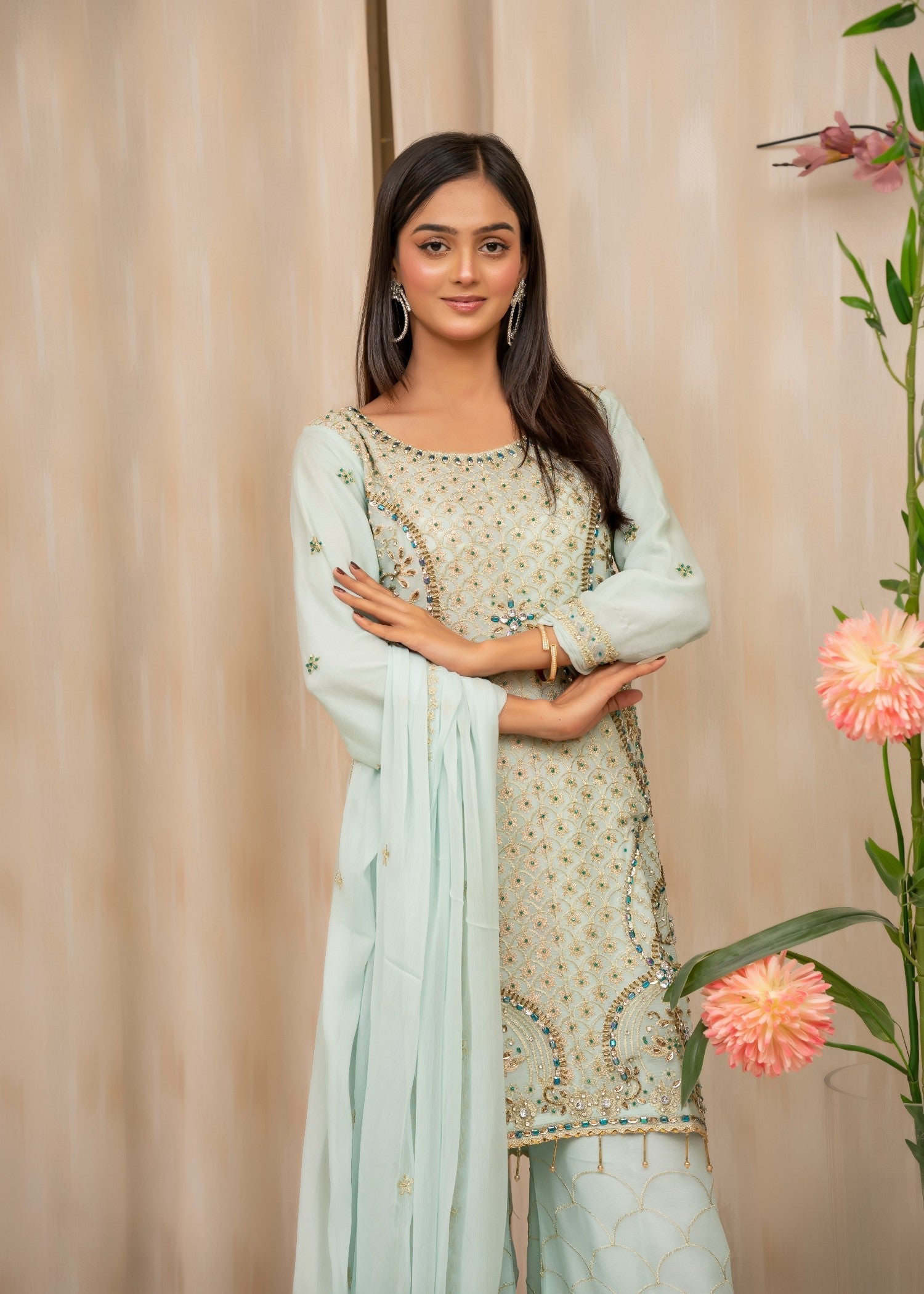 Nisar Saeed Sky Blue Women 3pcs