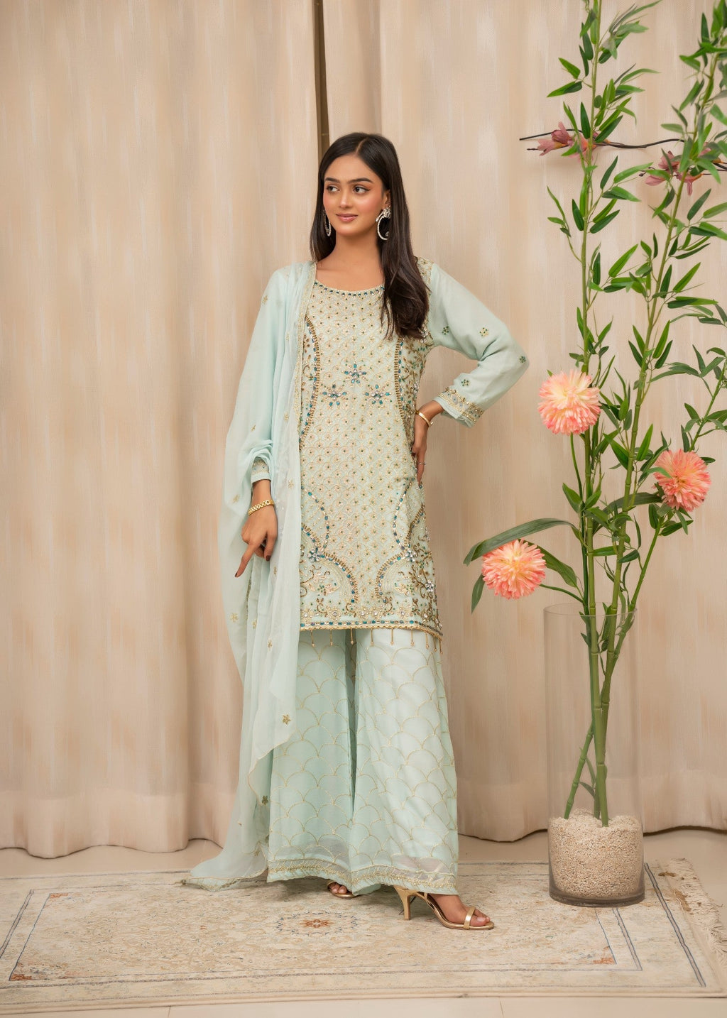Nisar Saeed Sky Blue Women 3pcs