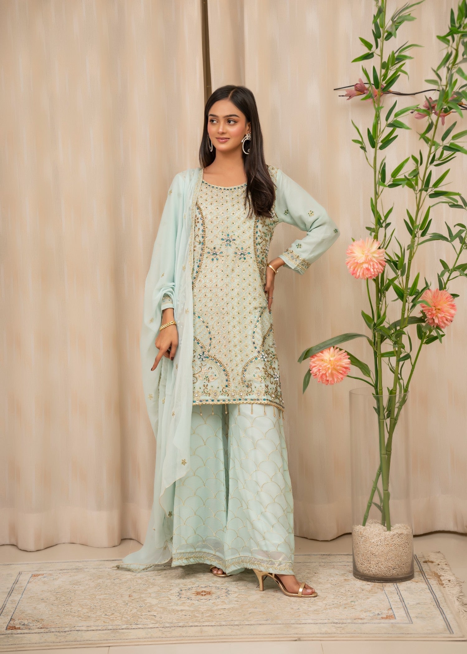 Nisar Saeed Sky Blue Women 3pcs