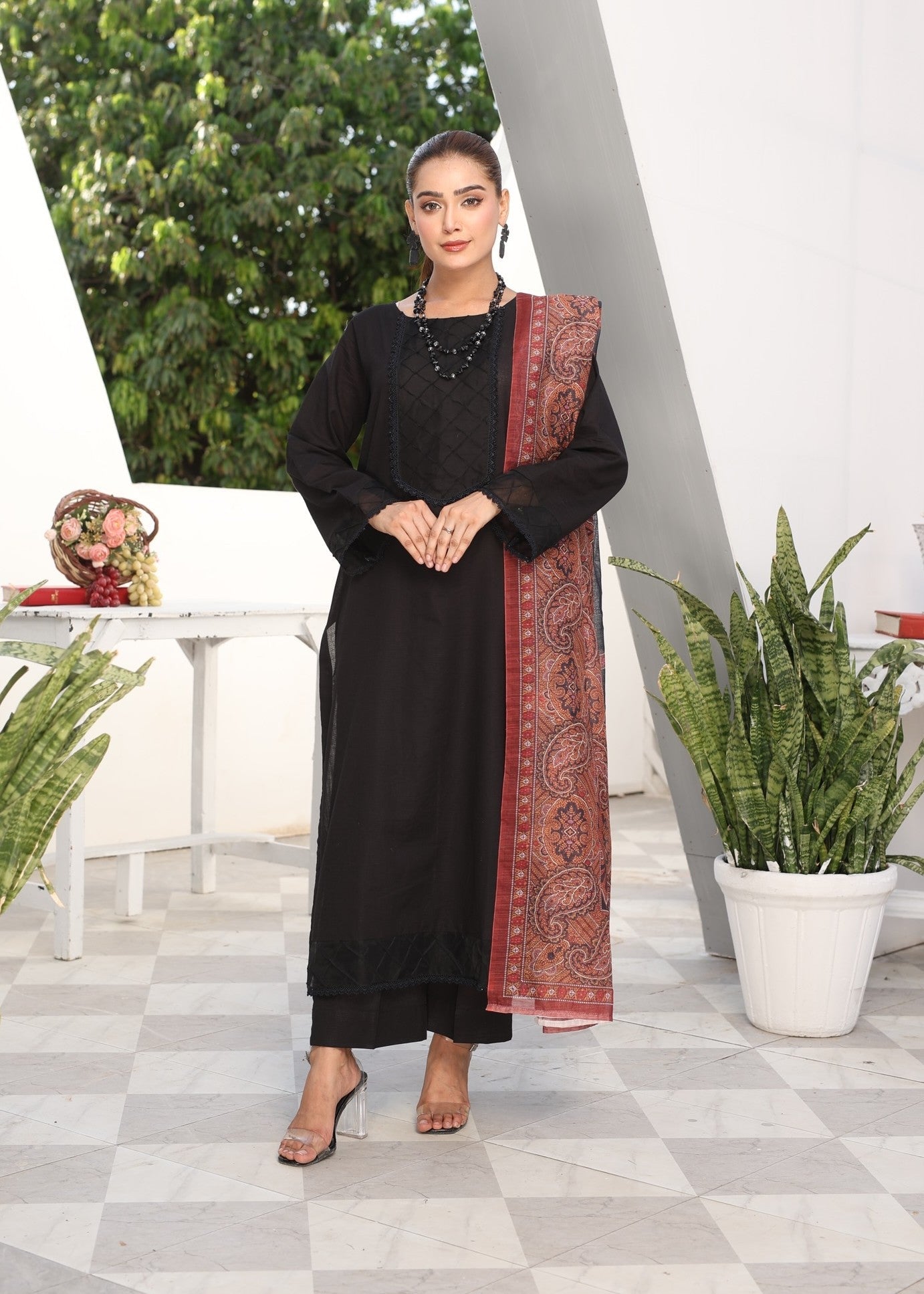 Yolo Pret Jacquard Lawn with Slub Monark Dupatta MONARK R24 0001 Women 3pcs