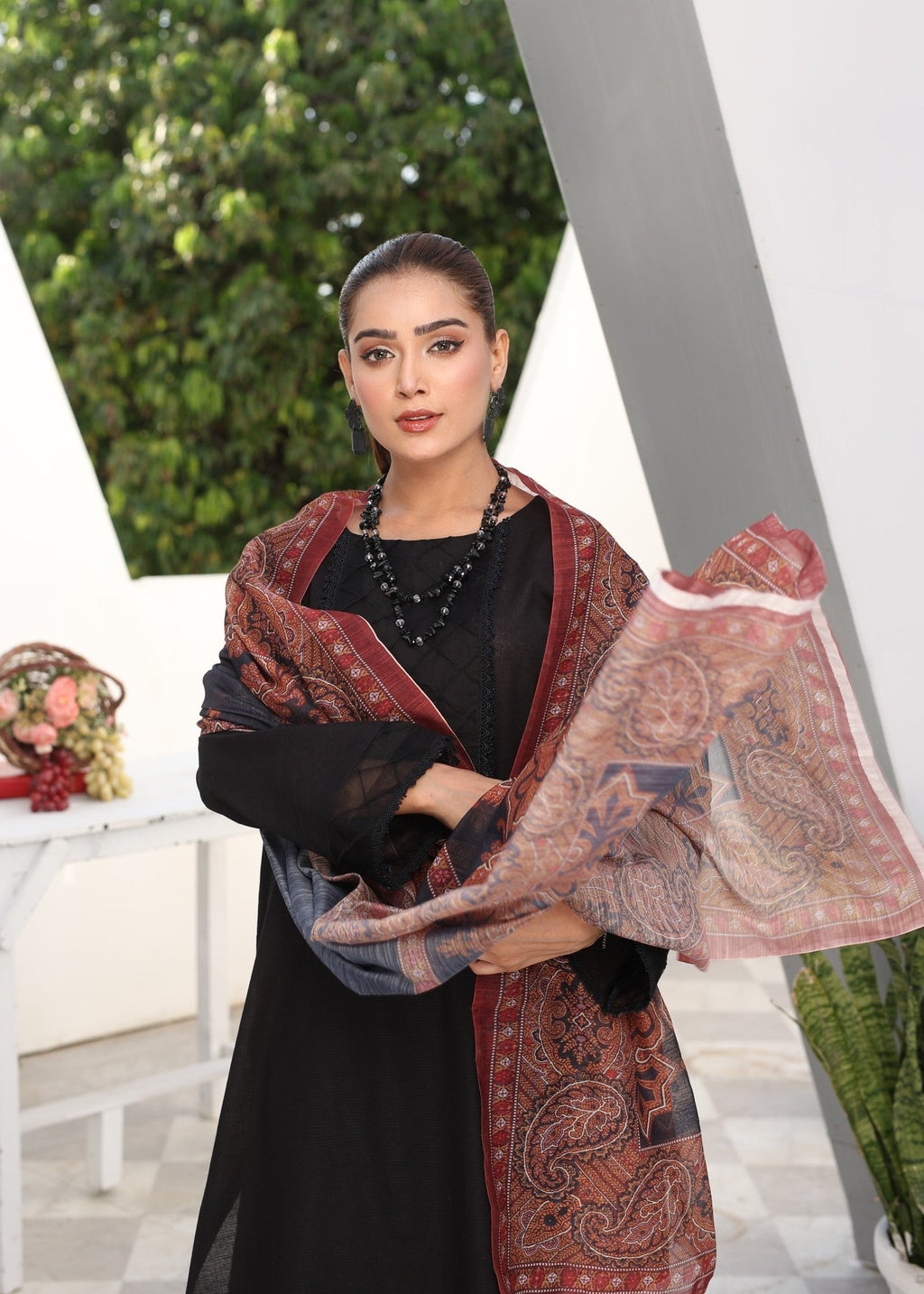Yolo Pret Jacquard Lawn with Slub Monark Dupatta MONARK R24 0001 Women 3pcs