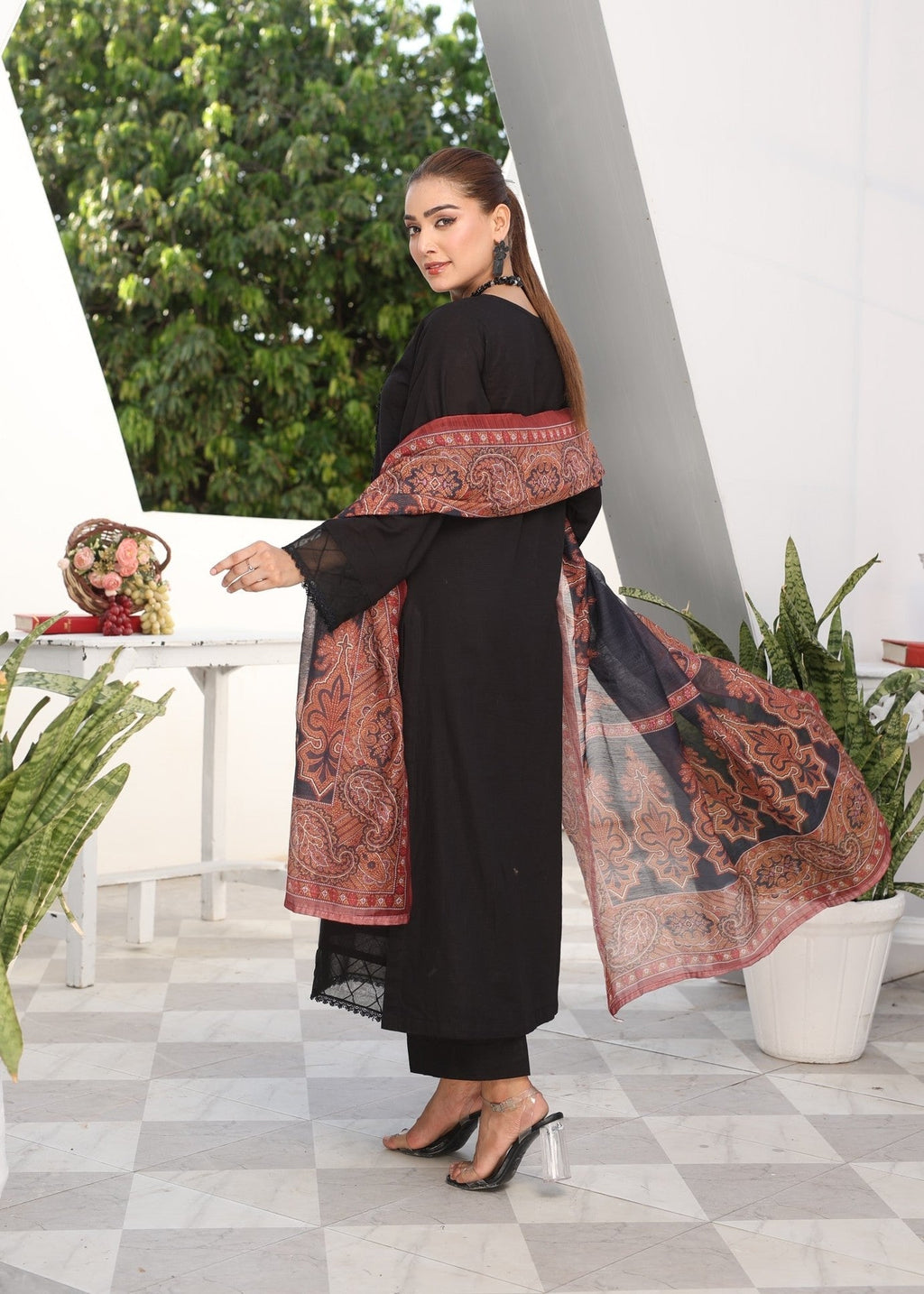 Yolo Pret Jacquard Lawn with Slub Monark Dupatta MONARK R24 0001 Women 3pcs