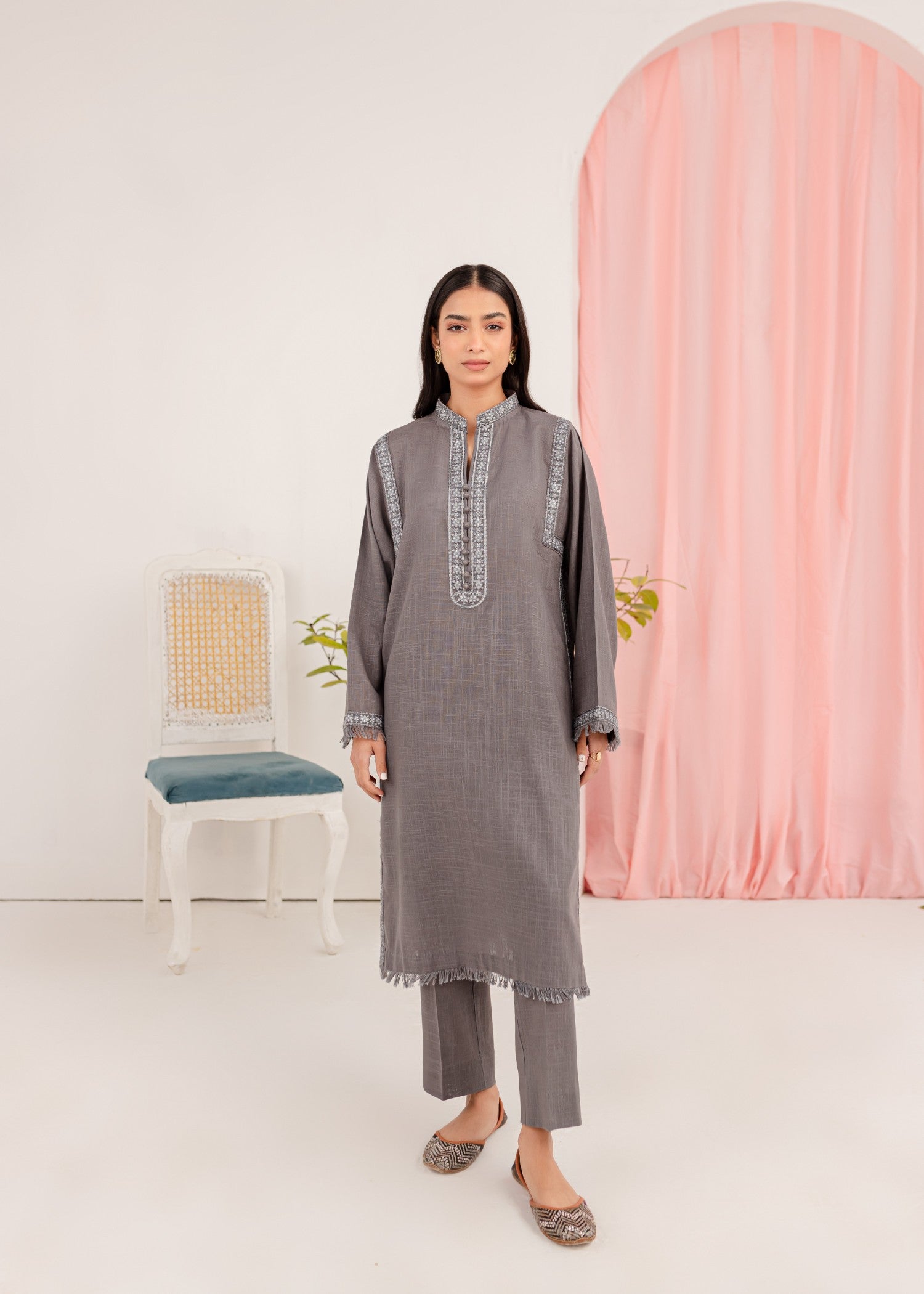 Mayal Embroidered ZC KD GY Women 2pcs