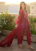 Four Season Boutique NOOR JAHAN PINKISH MAROON Women 3pcs